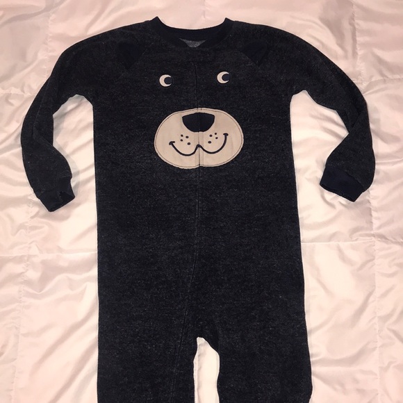 Carter's Other - Carter’s fleece navy dog face zip up footy pajama